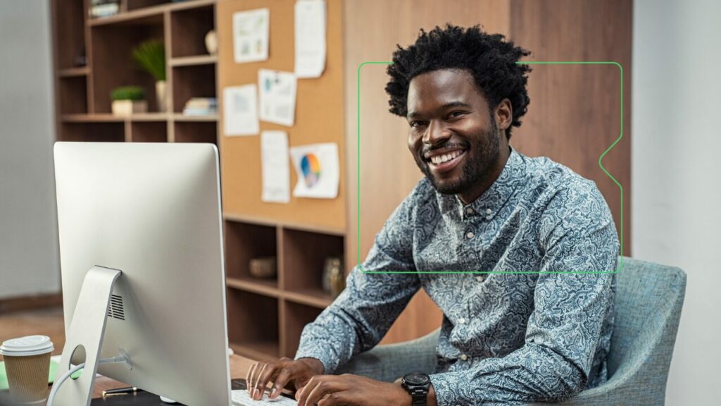 man working at a computer