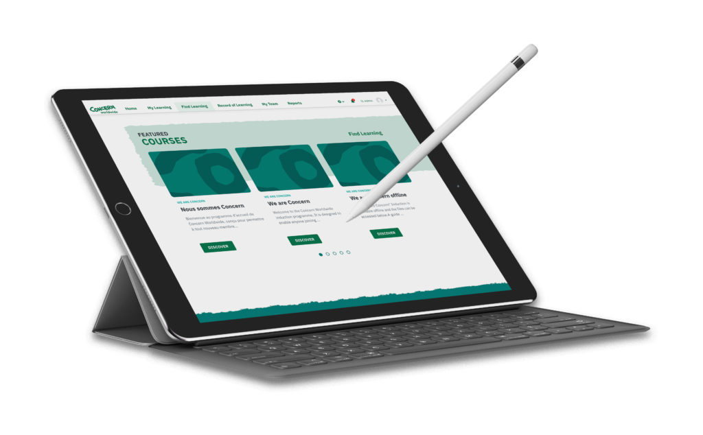 weltweites lms mockup auf tablet