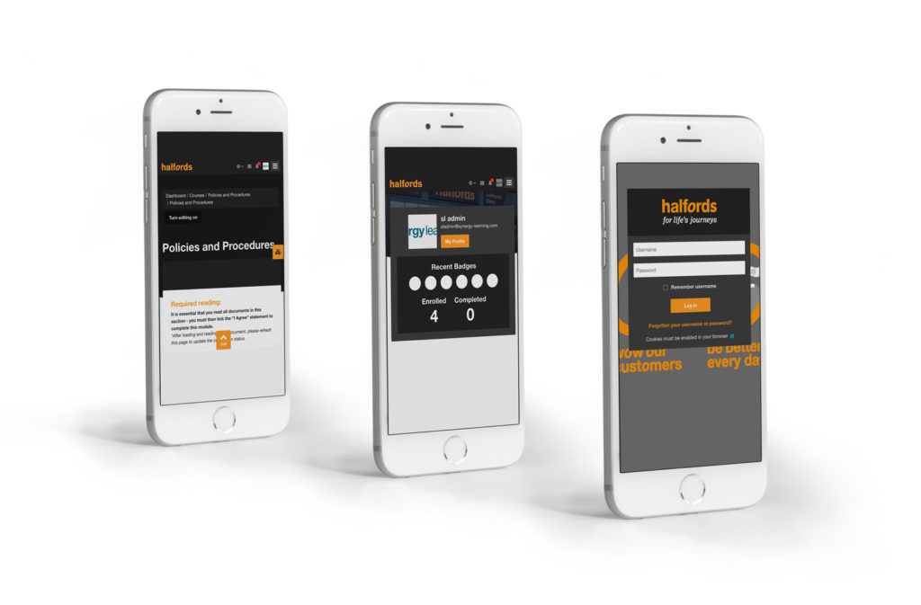 halfords lms mockup auf handy