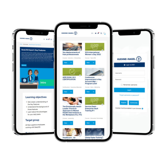 kuehne nagel lms example on mobile