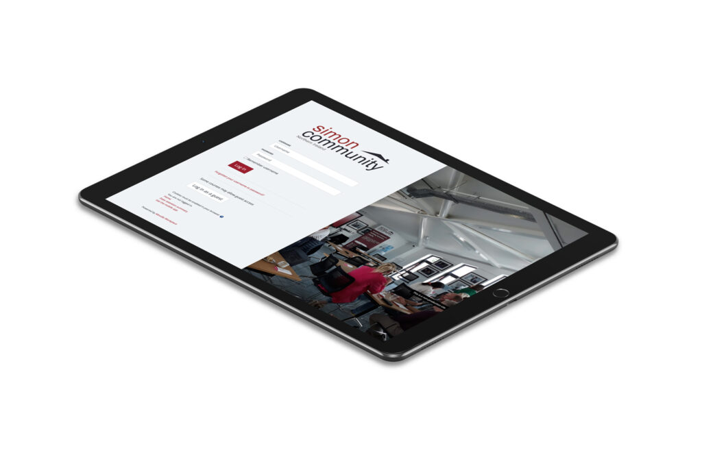 simon community lms mockup auf tablet