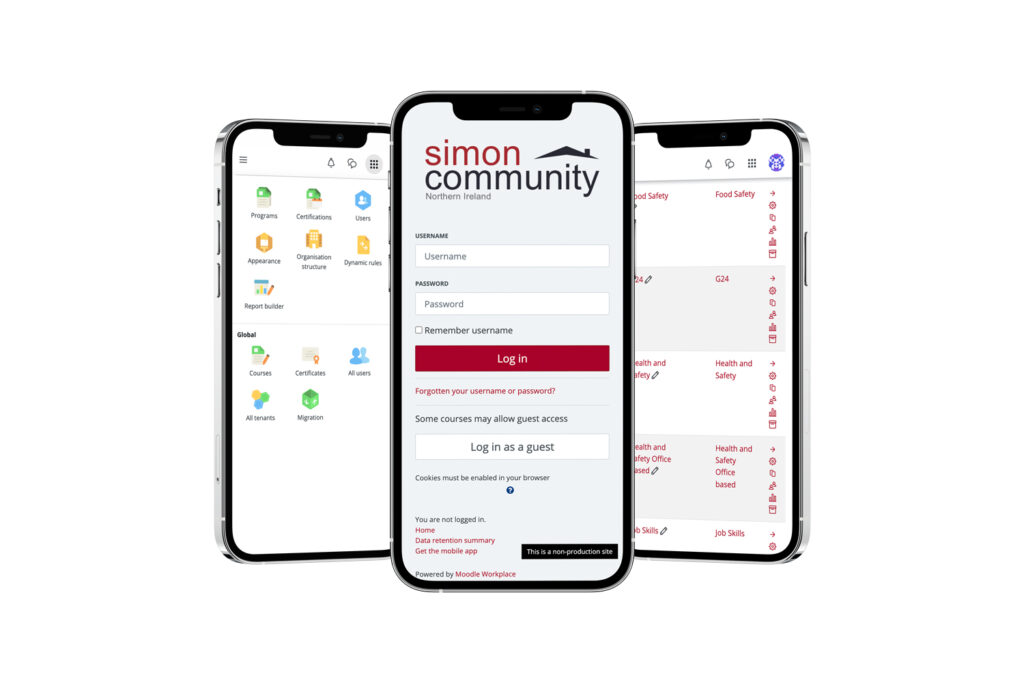 simon community lms mockup auf handy