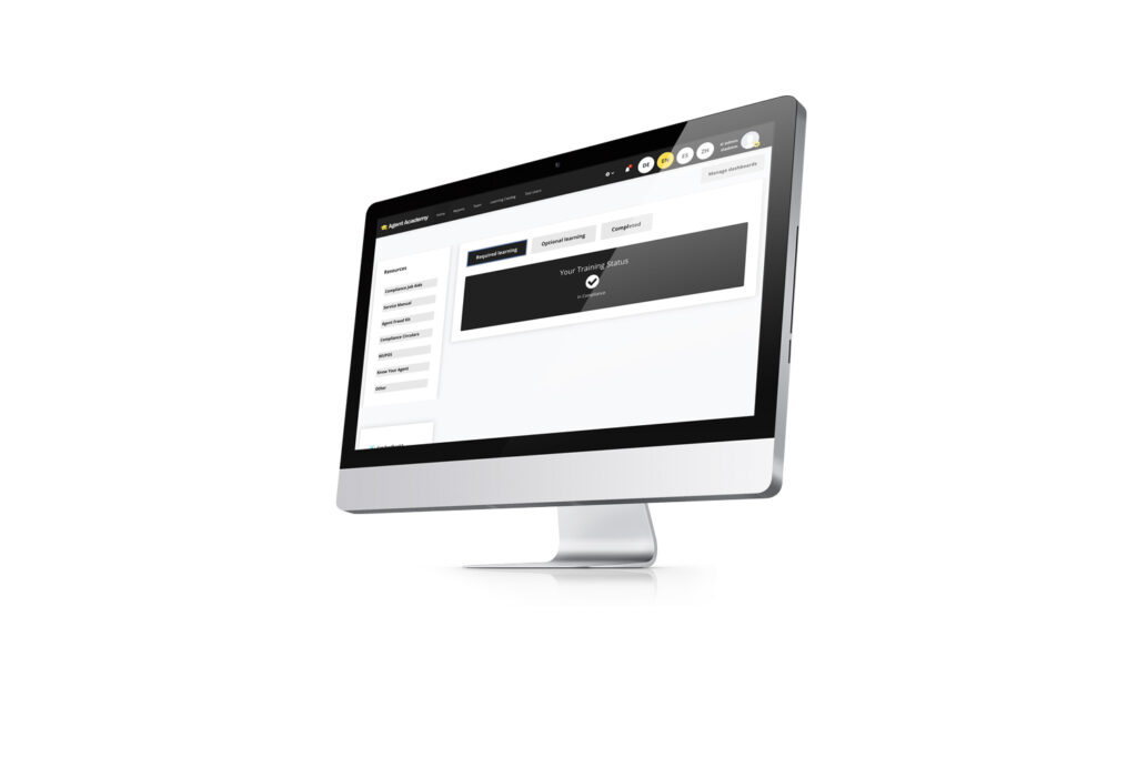 western union lms mockup auf dem desktop