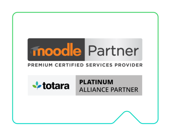 Moodle and Totara partner logos