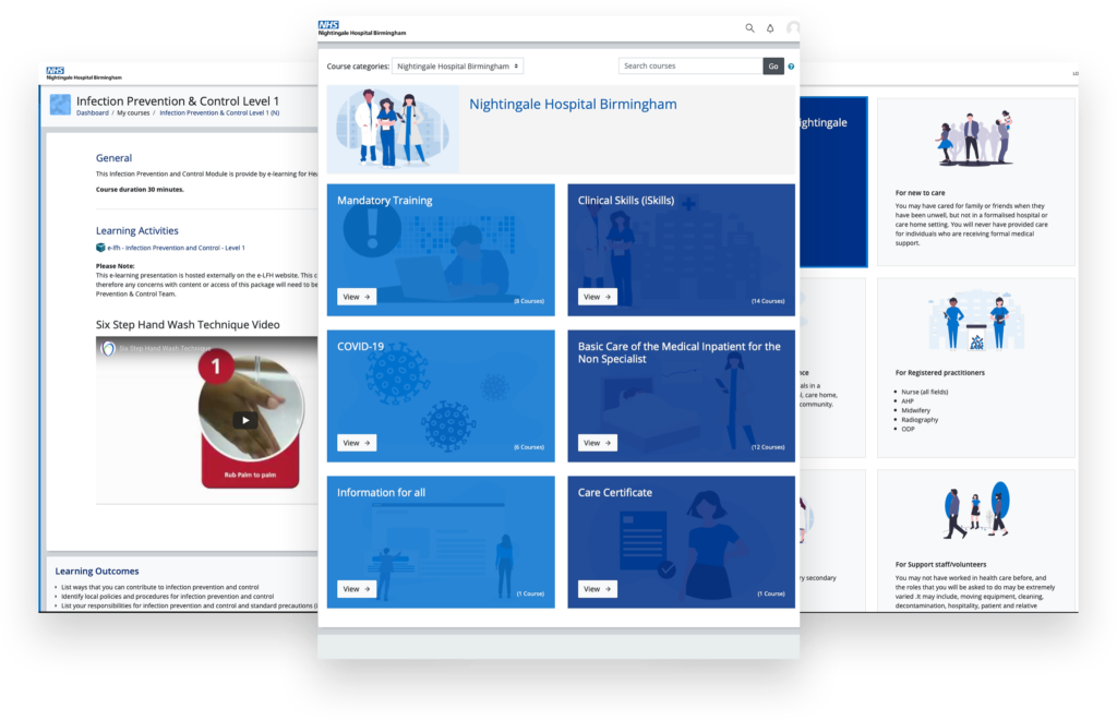 nhs nightingale hospital lms mockups