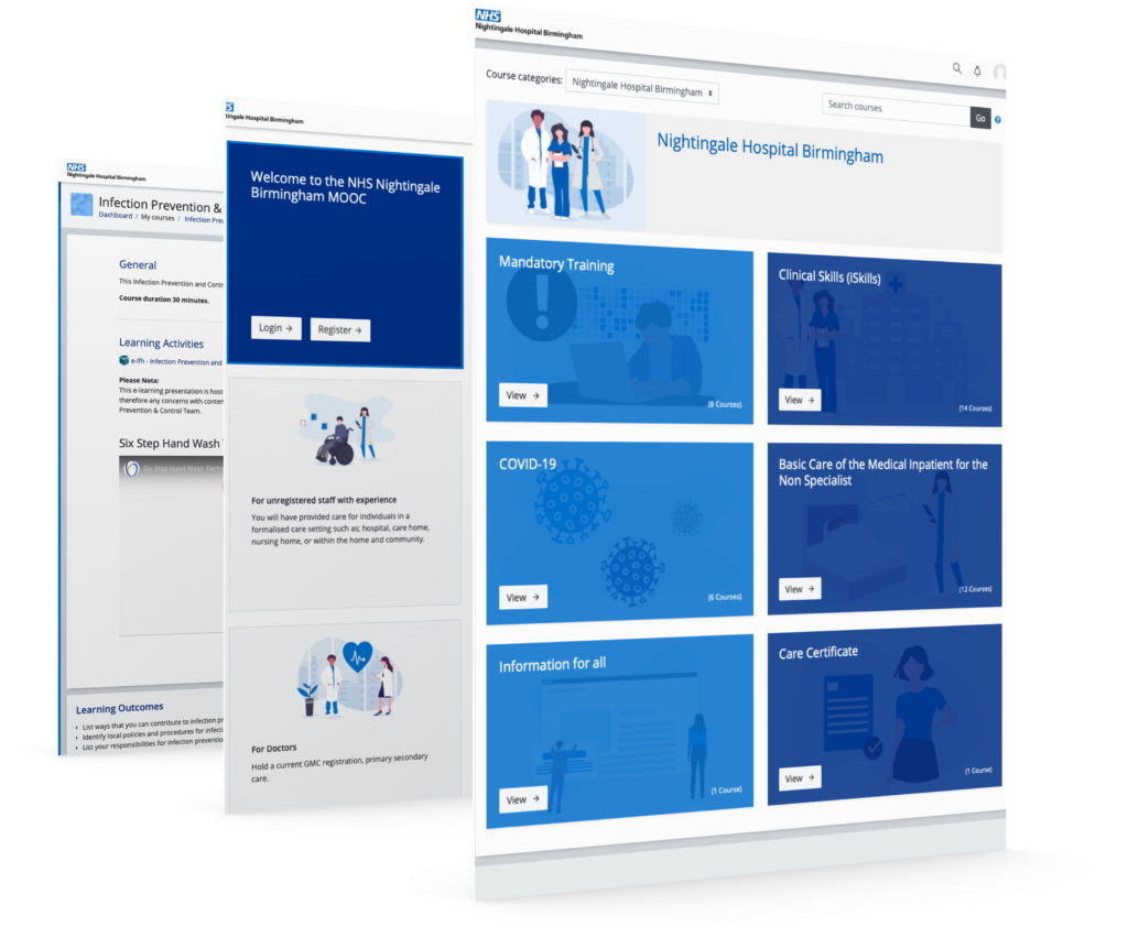 nhs nightingale hospital lms mockups